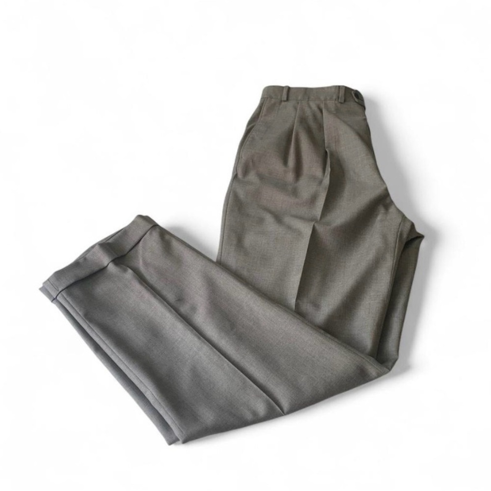 Lauren Ralph Lauren Gray wool pleated trousers men size 38x 34 tall straight leg